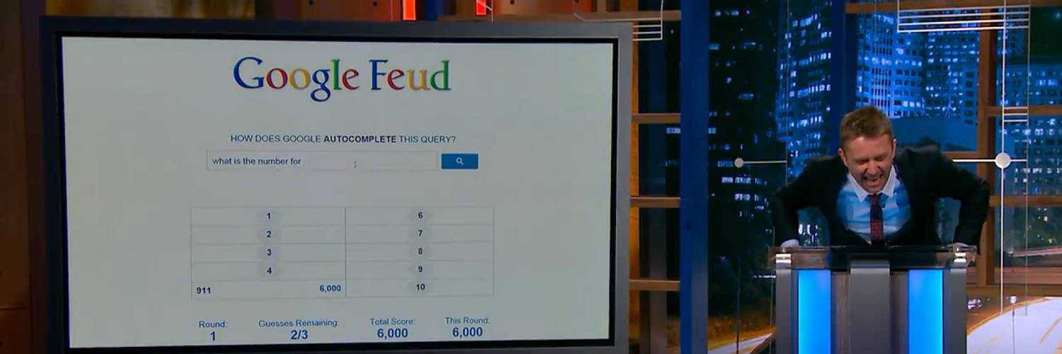 Google Feud is Family Feud with Google Autocomplete